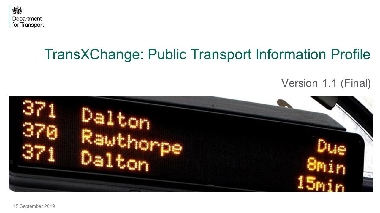 DfT Open Data PTI Profile front page