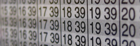 Timetable block in close up with some blurred