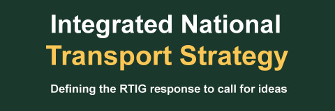 Green background with large text Integrated National Transport Strategy